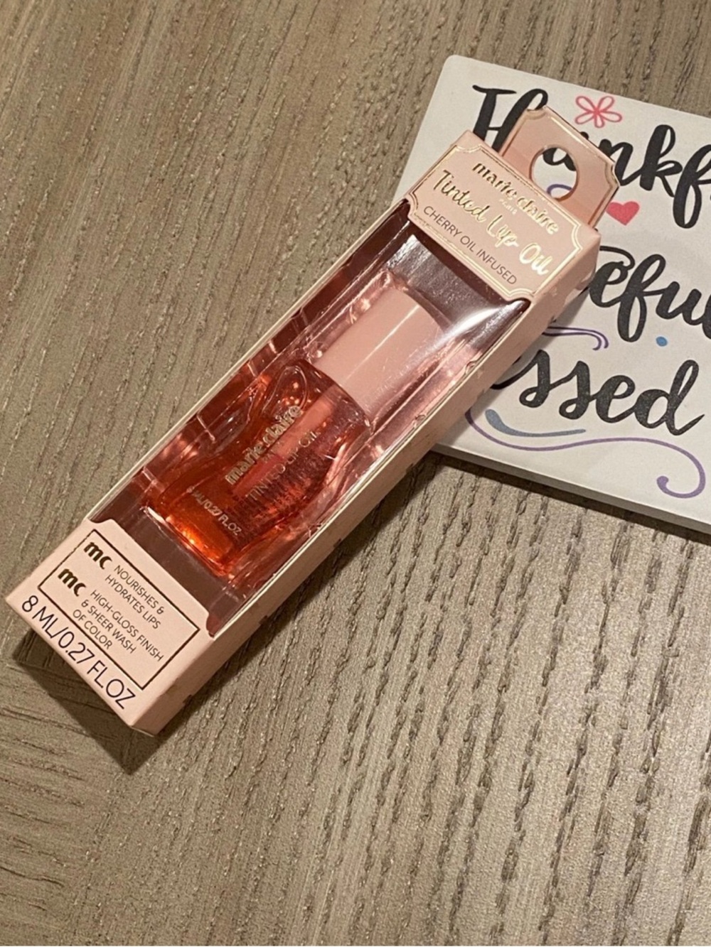 Marie Claire Paris Tinted Lip Oil Cherry Oil Infused